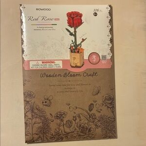 Red Rose Wooden Bloom Craft Kit
